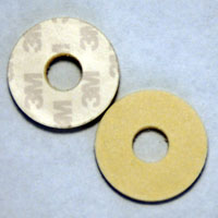 Dia. 30mm x Face 3mm x Hole 11mm, Medium Adhesive Backed Wheels - Click Image to Close